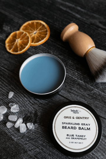 Gris and Gentry Sparkling Gray Beard Balm - helps keep the yellow out