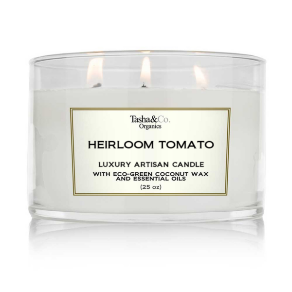 Heirloom Tomato and Basil Large 3-Wick Artisan Candle - Gift Boxed