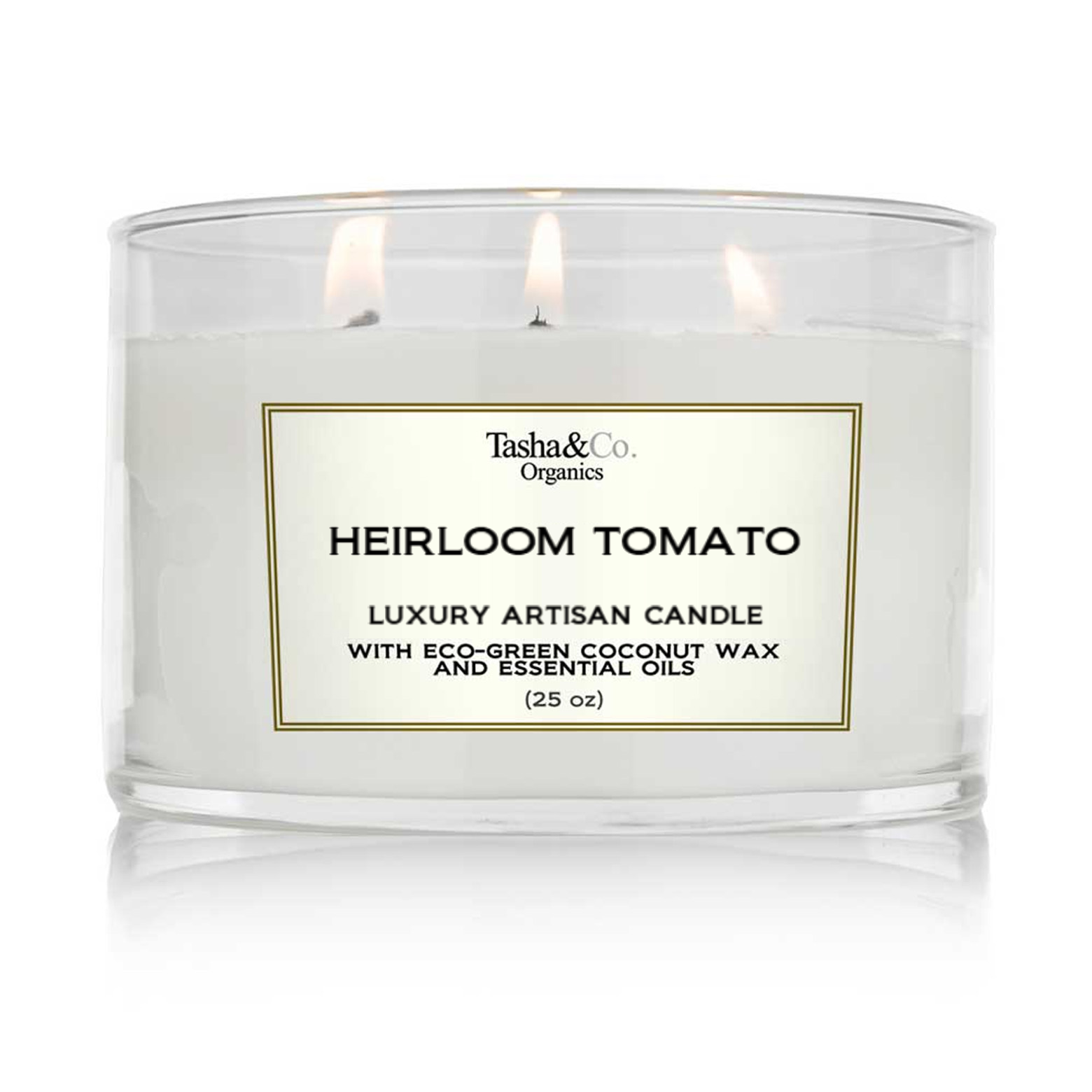 Heirloom Tomato and Basil Large 3-Wick Artisan Candle - Gift Boxed